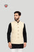 Cream Textured Waistcoat with Subtle Woven Detailing – Classic Elegance