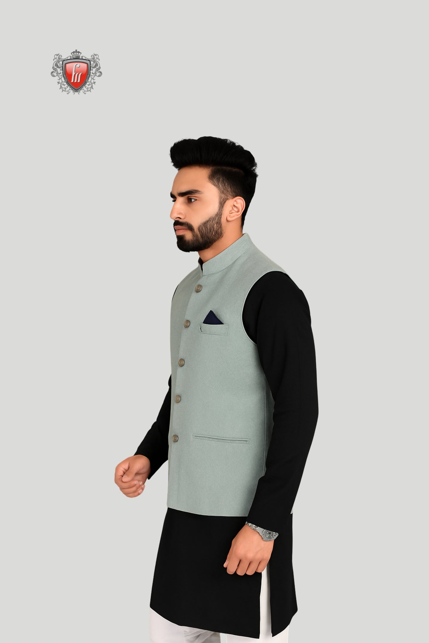 Light Grey Waistcoat with Minimal Detailing – Classic Modern Elegance
