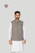 Grey Embroidered Waistcoat with Subtle Motifs – Refined Traditional Style