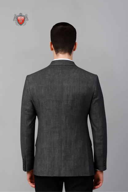 Designer Dark Grey Blazer for Men – Classic Elegance for Weddings & Office