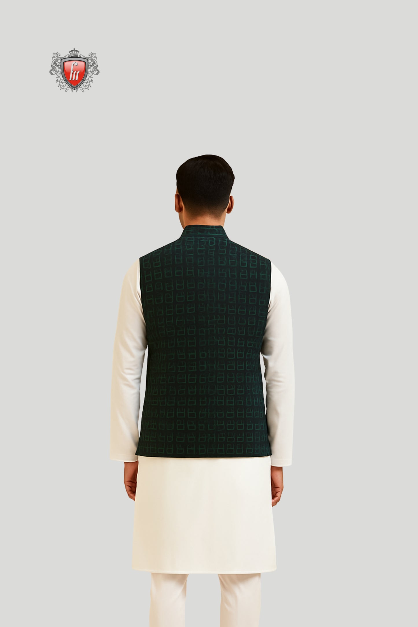 Dark Green Checked Waistcoat – Bold Contemporary Festive Style