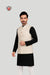Cream Embroidered Waistcoat with Wooden Buttons – Refined Traditional Style
