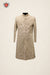 Champagne Diamond-Pattern Sherwani with Floral Embroidery
