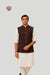 Chocolate Brown Textured Waistcoat – Modern Classic Ethnic Style