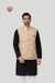 Beige Floral Embroidered Waistcoat – Refined Festive Elegance