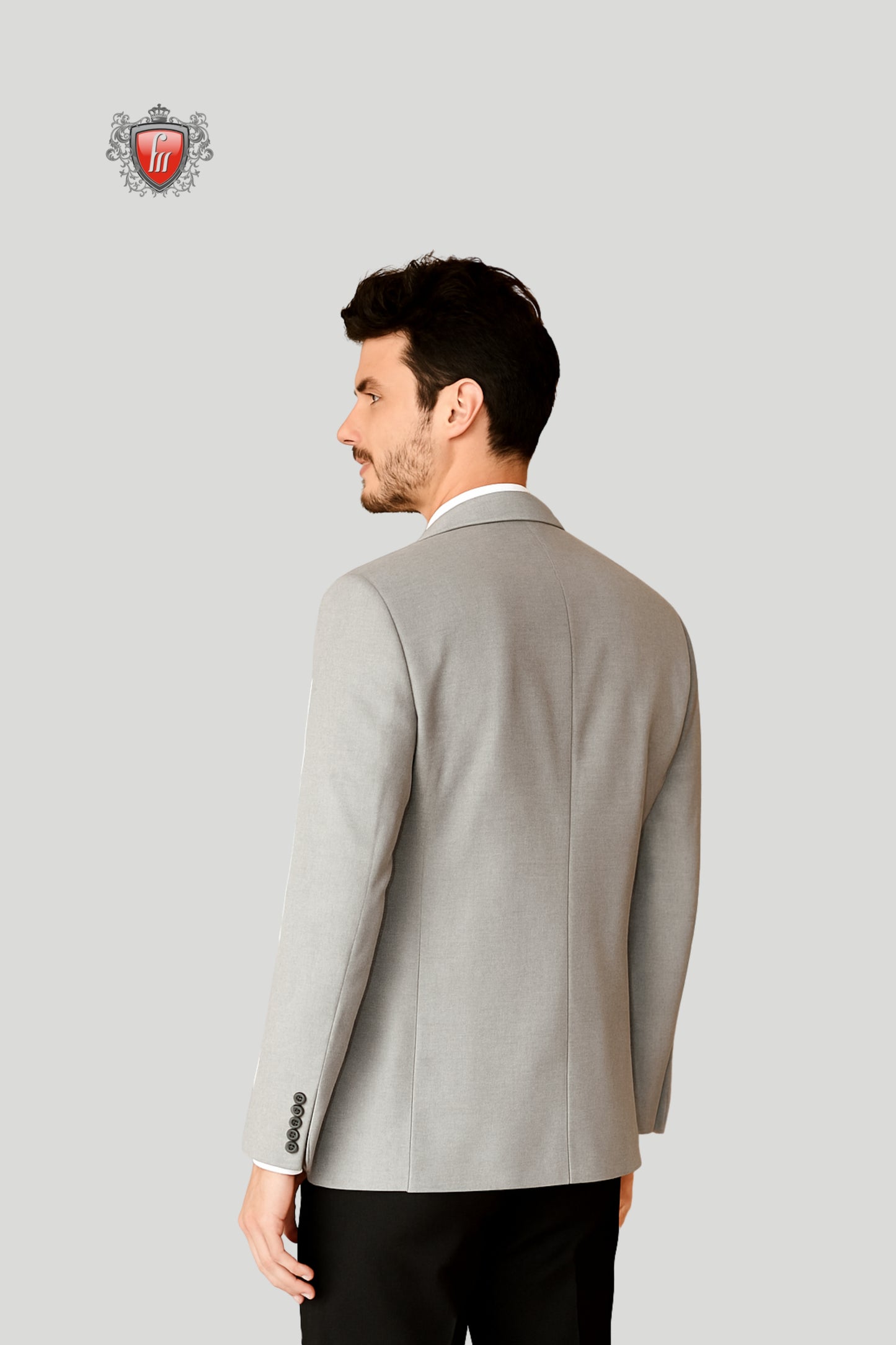 Men’s Light Grey Utility Pocket Blazer – Modern Elegance with Functional Detailing