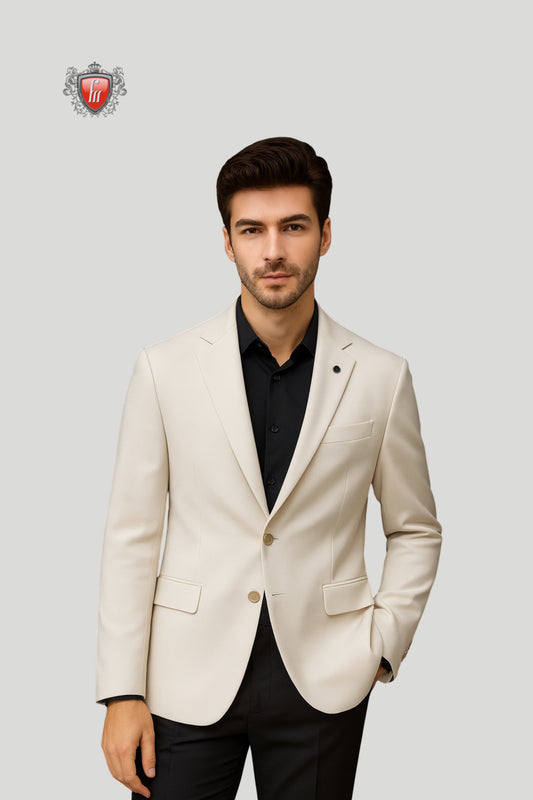 Men’s Cream Blazer – Sophisticated Tailoring for Elegant Occasions