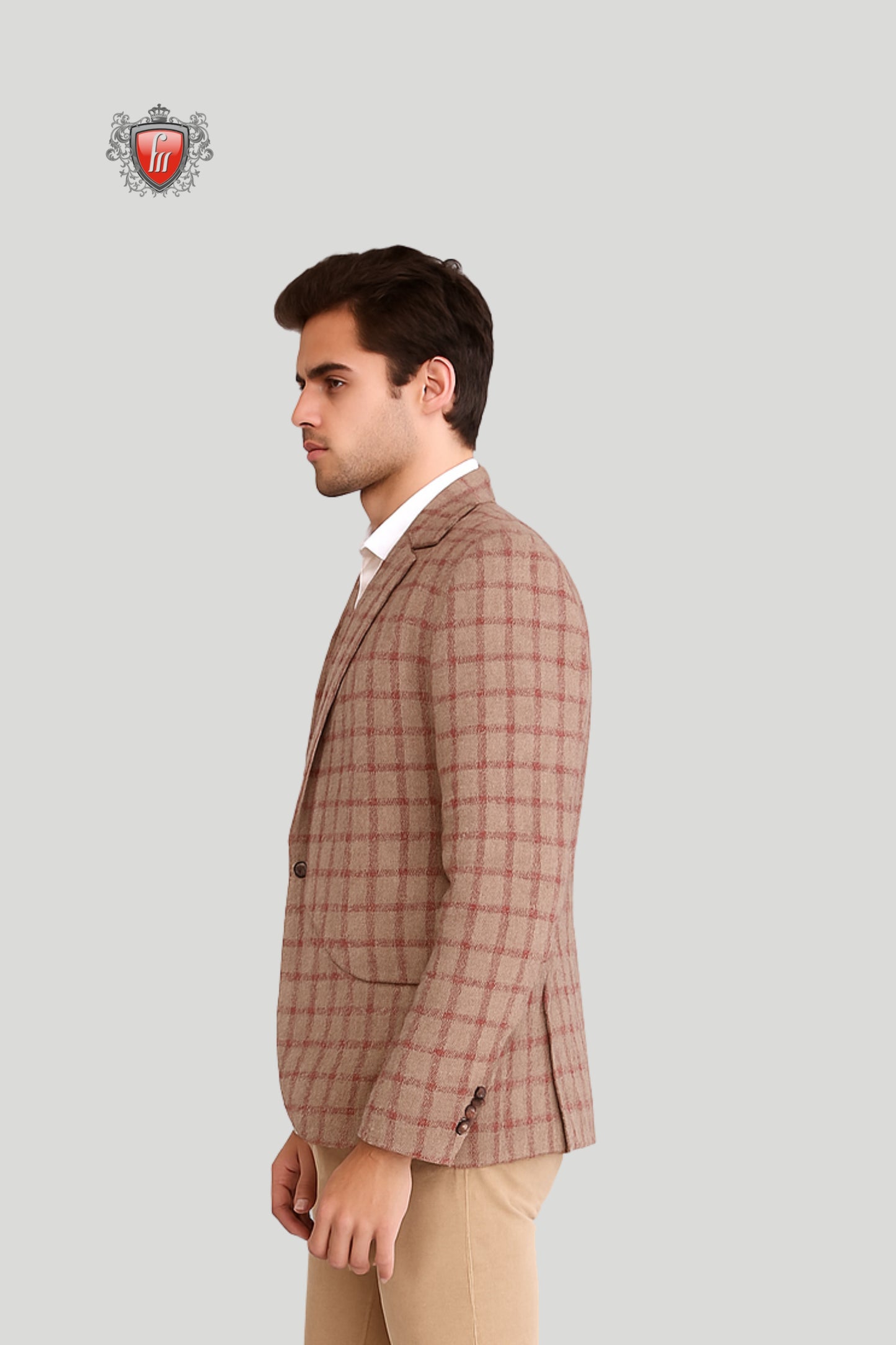 Men’s Brown Checked Blazer – Timeless Style with Modern Edge
