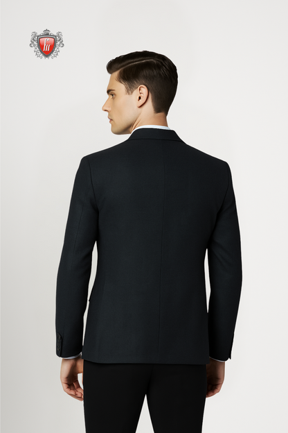 Men’s Tailored Navy Blue Blazer – Stylish Suit Jacket for Formal Occasions
