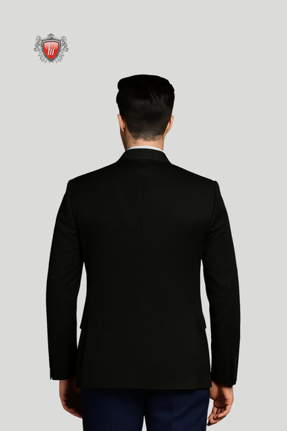 Men’s Black Double-Breasted Blazer – Classic Power Dressing