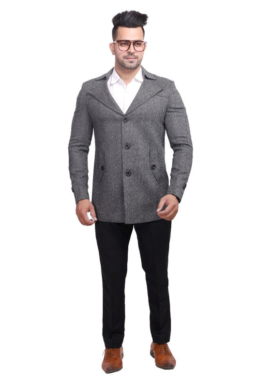 Fabmark Designer Grey Business Look Pea Coat