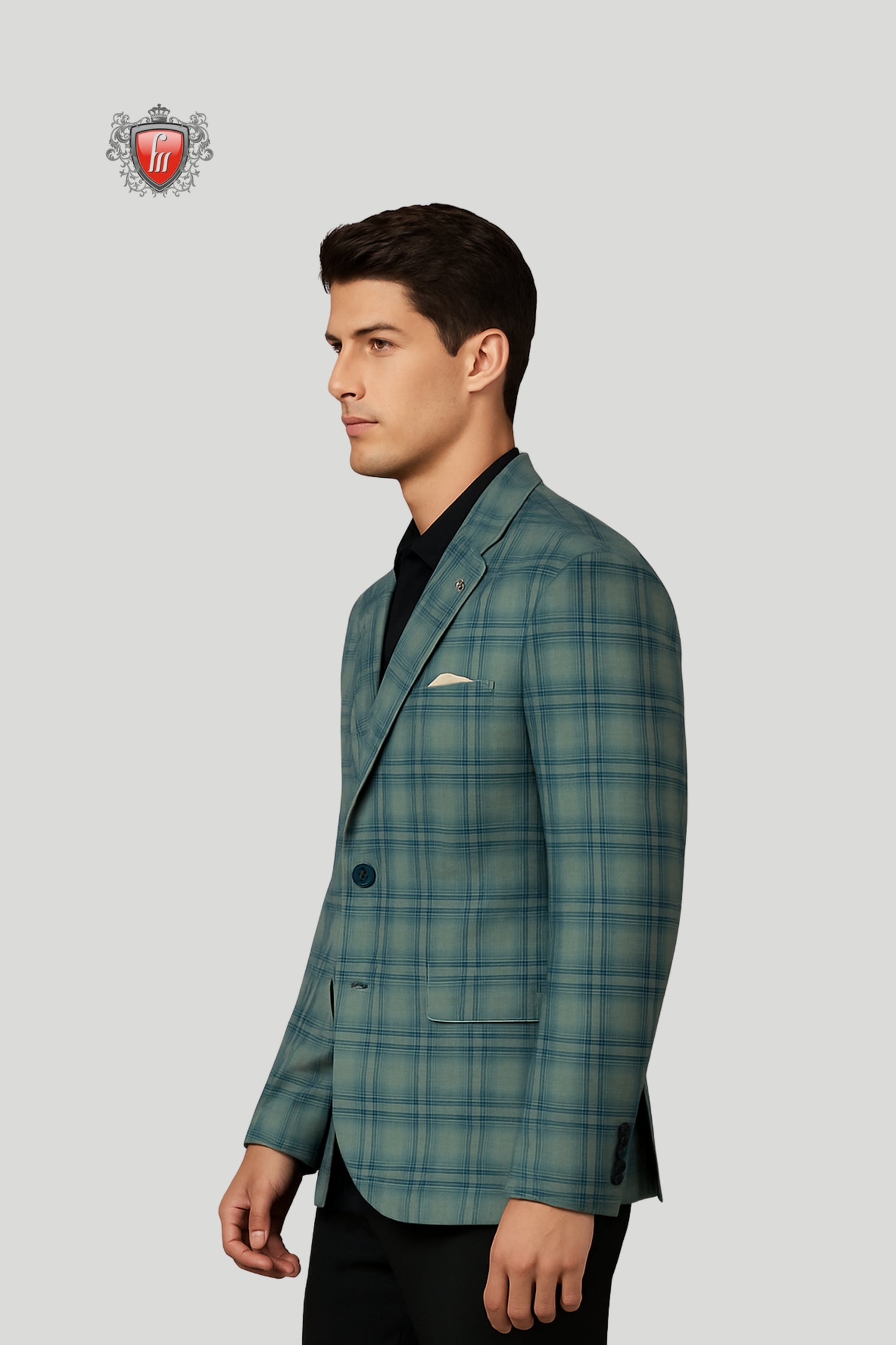 Men’s Green Checked Blazer – Classic Style with Modern Sophistication