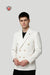 Men’s White Double-Breasted Textured Blazer – Modern Elegance with Classic Detailing
