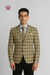 Men’s Heritage Camel Check Suit Jacket – Elegant Day & Evening Wear