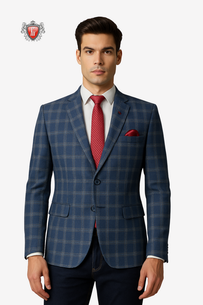 Dark Grey-Blue Men’s Blazer – Modern Wedding & Business Suit Jacket
