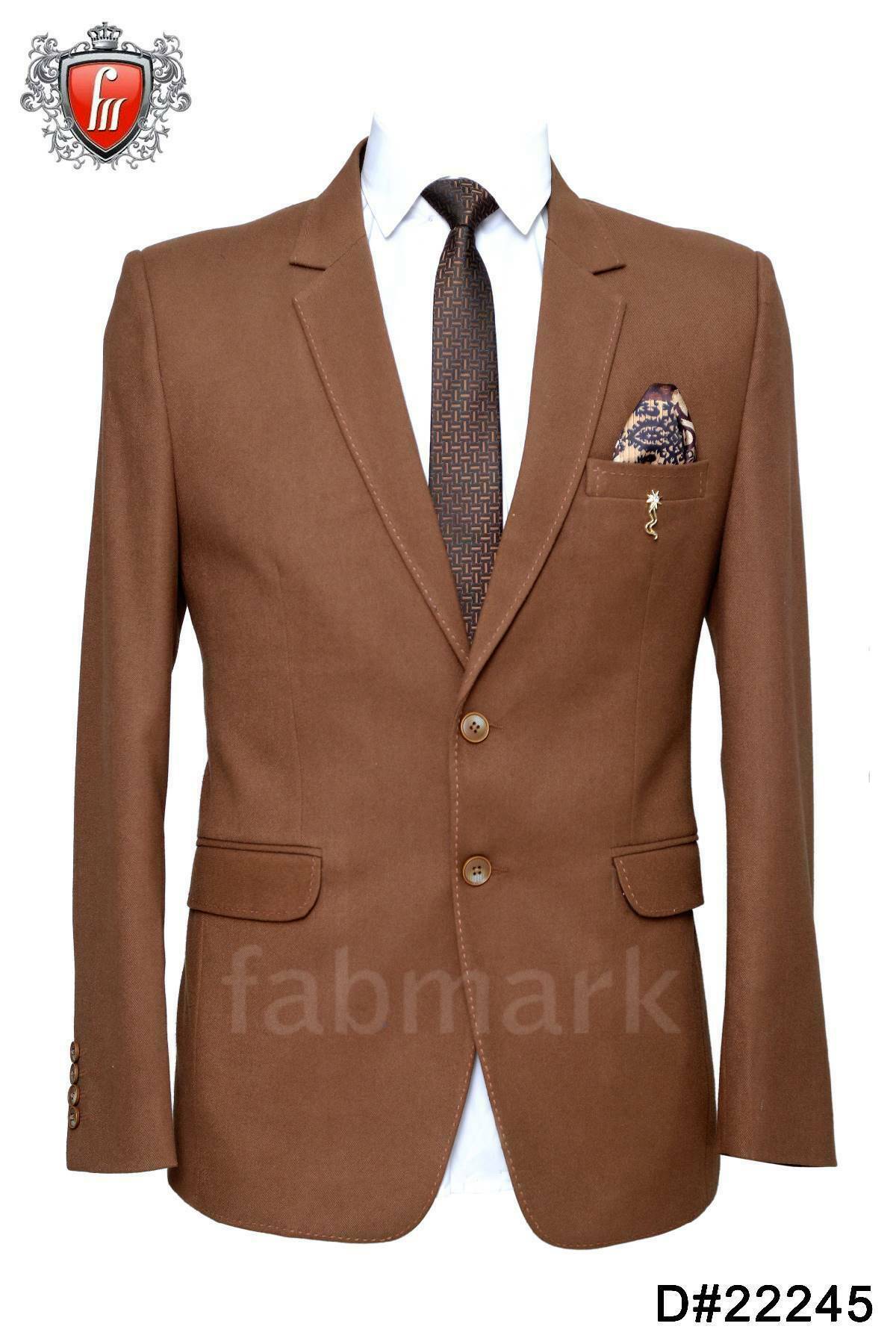 Fabmark Lightweight Woolen Dark Brown Handwork Blazer