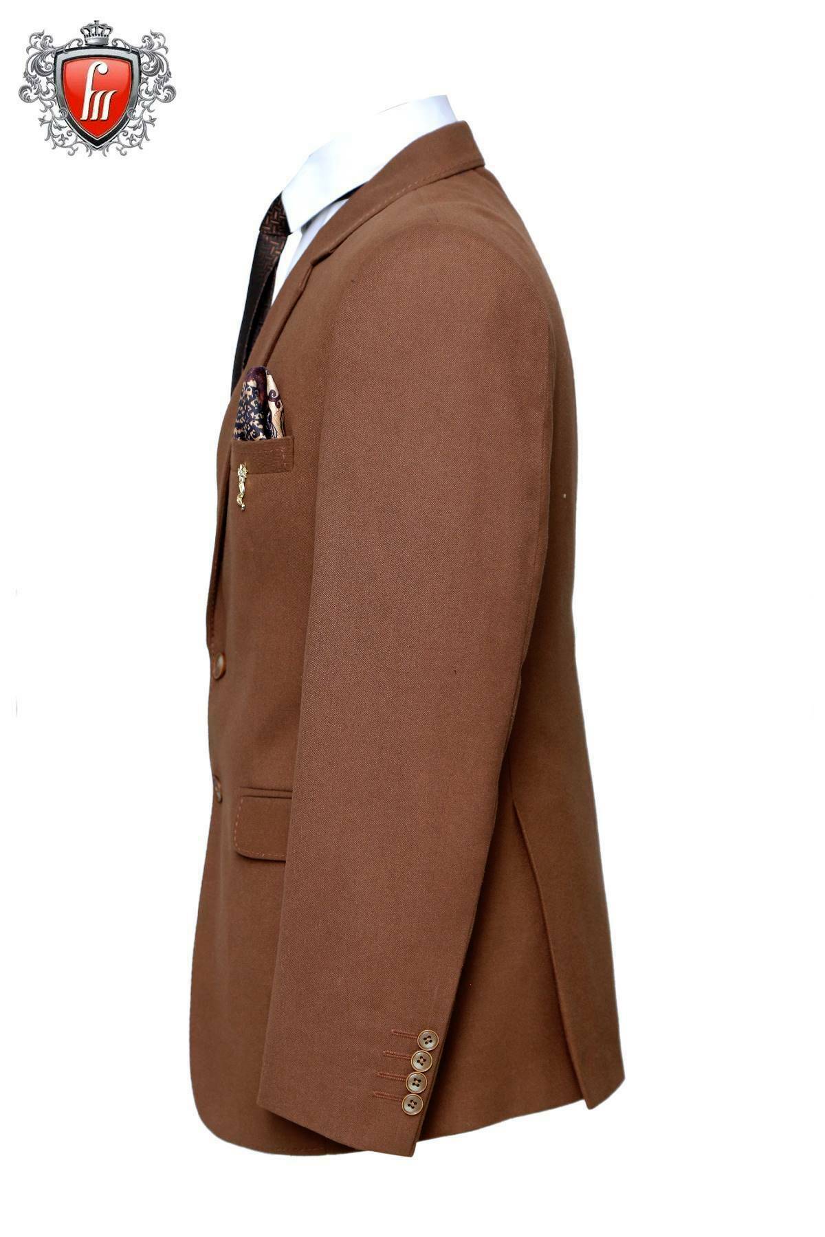 Fabmark Lightweight Woolen Dark Brown Handwork Blazer