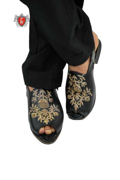 Men’s Black Peshawari Sandals – Regal Ethnic Footwear