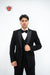 Timeless Men's Black Formal Tuxedo – Satin Finish & Modern Shoulder Design