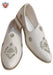 Men’s Cream Micro-Leather Heel Jutti – Kardana & Dabka Embroidery