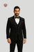 Blazer de luxe en velours noir pour homme avec motif géométrique | Tenue de soirée élégante