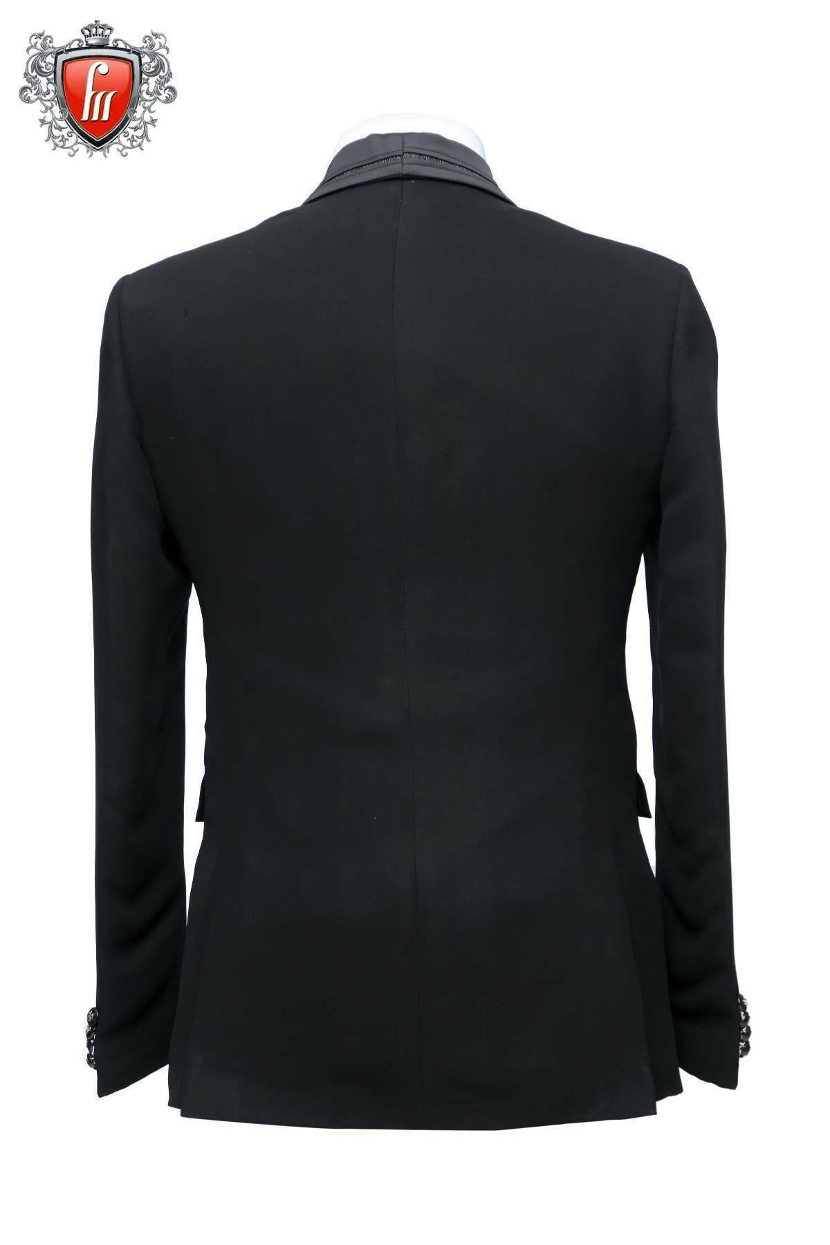 Fabmark 5pc Designer Jet Black Suit