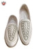 Men’s Cream Micro-Leather Heel Jutti – Dabka & Kardana Embroidery
