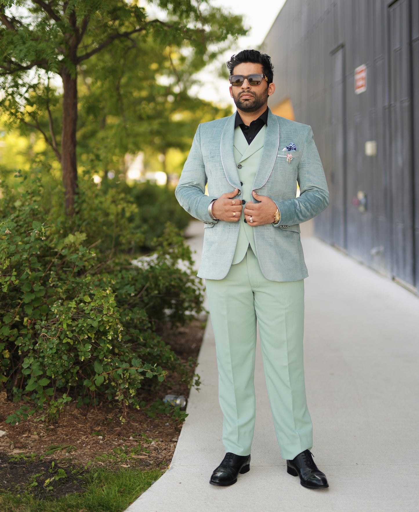 Men's Mint Green 3-Piece Suit - Modern Tailored Fit