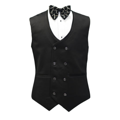 Blazer de luxe en velours noir pour homme avec motif géométrique | Tenue de soirée élégante