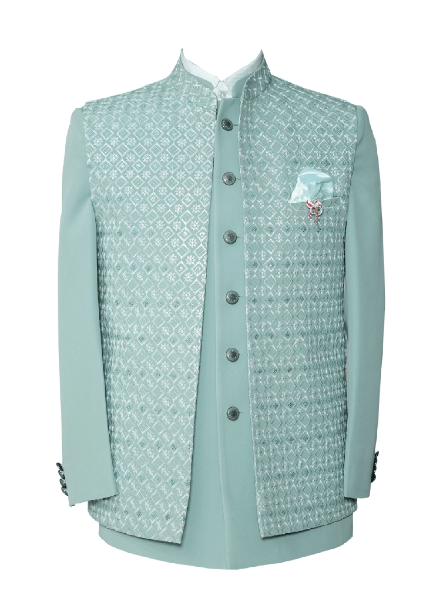 Summer Green Men's Sherwani - Elegant and Refreshing Attire for Special Occasions