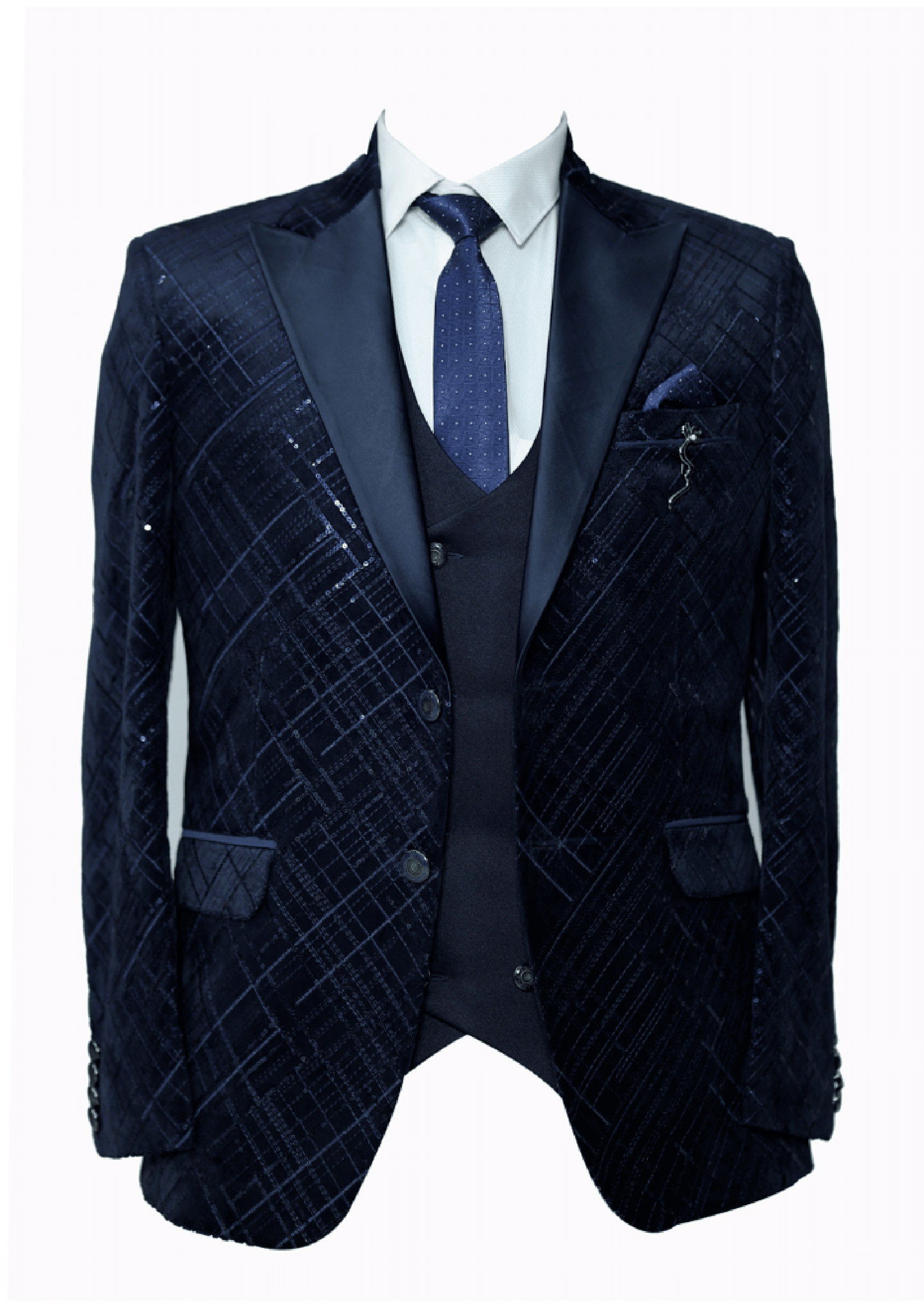 Summer Cyan-Blue Men's Suit - Vibrant and Elegant Attire for Special Occasions