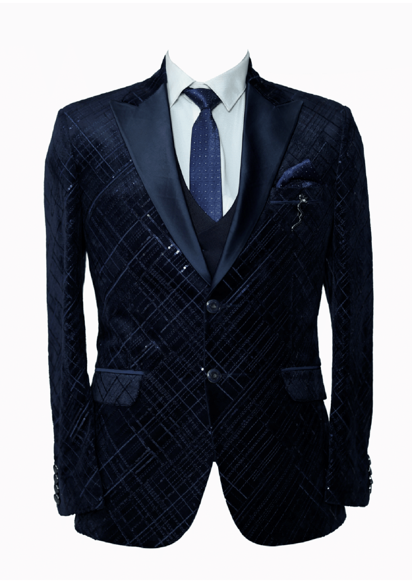 Summer Cyan-Blue Men's Suit - Vibrant and Elegant Attire for Special Occasions