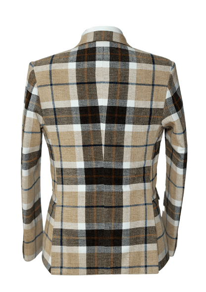 Classic Woodsmoke Check Tweed Blazer for Men – Refined Formal Wear