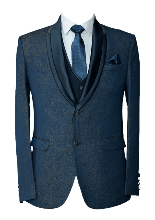 Costume bleu foncé gris pour homme - Costume sophistiqué et moderne pour toutes les occasions