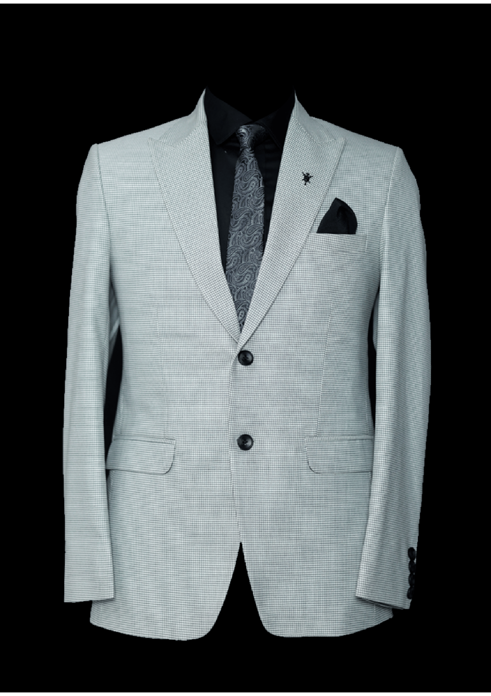 White Black Combination Men's Suit - Elegant and Bold Attire for Special Occasions