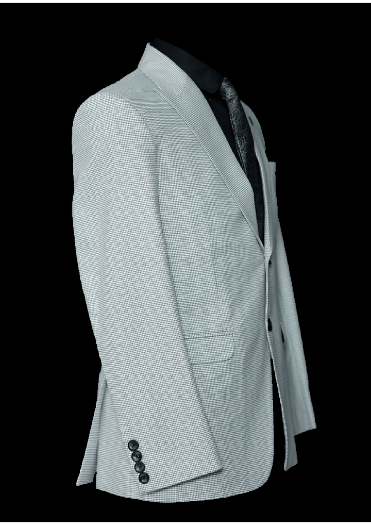 White Black Combination Men's Suit - Elegant and Bold Attire for Special Occasions