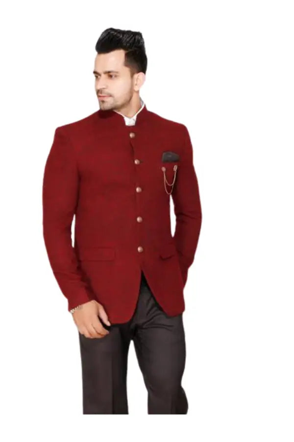 Fabmark Designer 2pc Maroon Suit