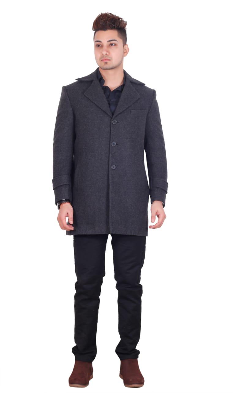 Fabmark Grey Semi Long Coat