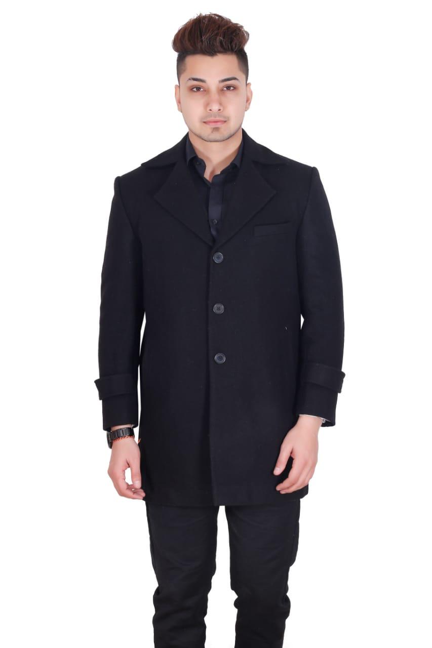 Fabmark Black Semi Long Coat