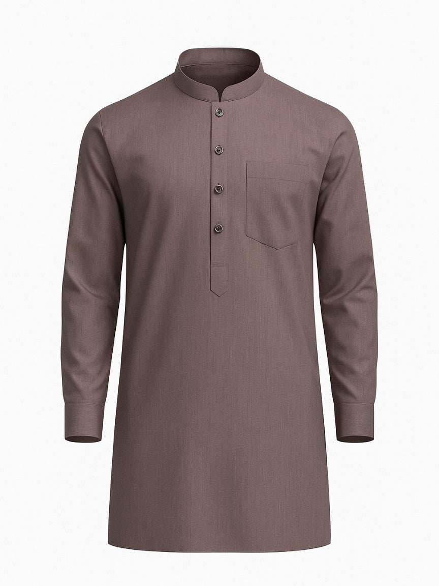 Mauve Kurta Pajama for Men – Solid Cotton Traditional Outfit