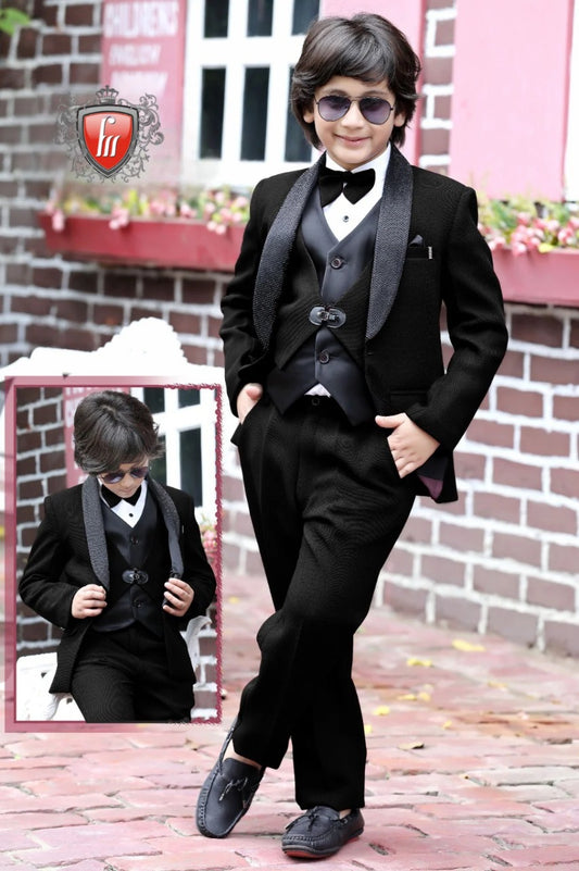 Premium Kids Black Tuxedo Set - Tailored to Turn Heads
