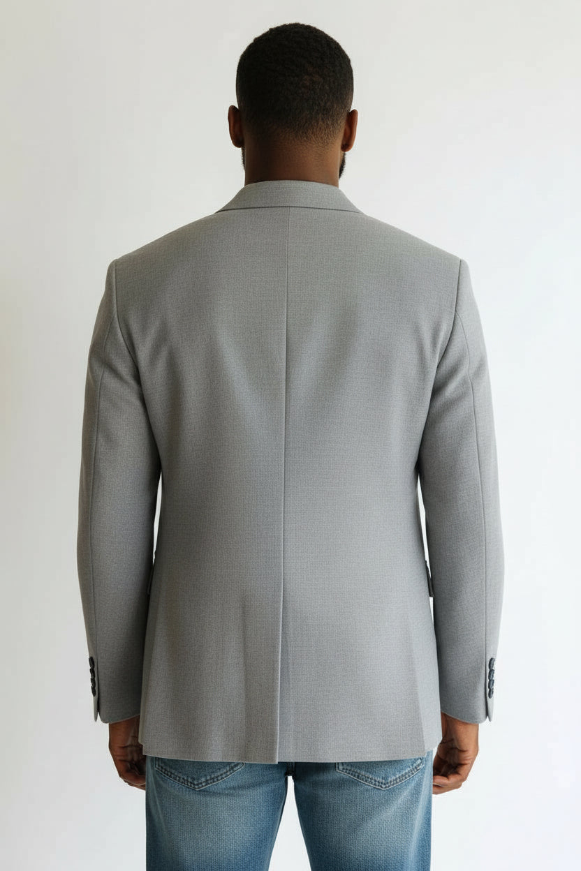 Men’s Light Grey Utility Pocket Blazer – Modern Smart Casual Jacket