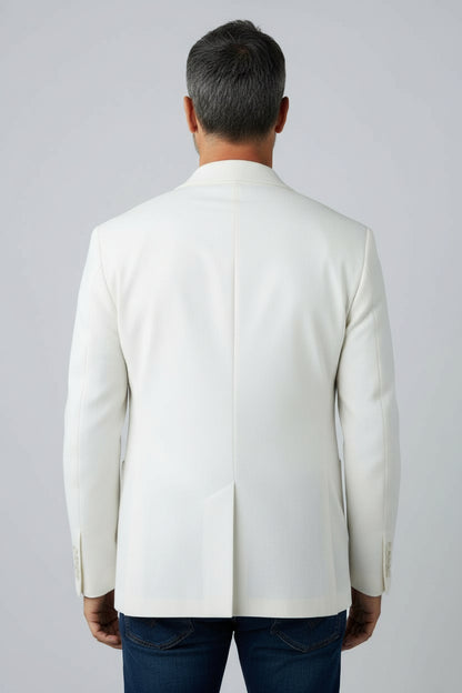Men’s Off-White Tailored Blazer – Modern Minimal Smart Casual