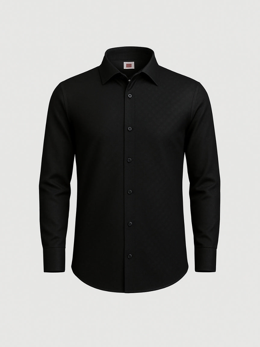 Men’s Black Dress Shirt – Slim Fit Premium Formal Shirt