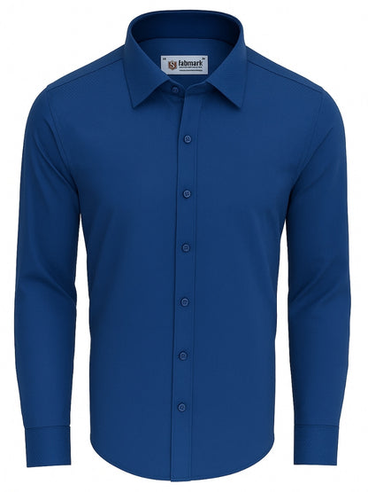 Men’s Royal Blue Dress Shirt – Slim Fit Formal Cotton Shirt
