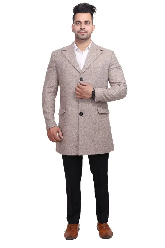 Fabmark Designer Cream Semi Long Coat