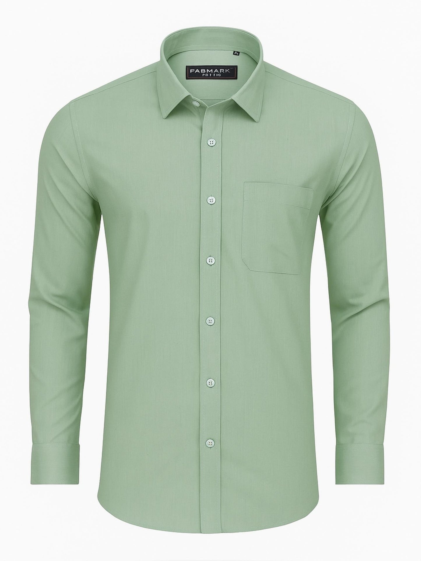 Men’s Classic Green Dress Shirt – Slim Fit Formal Cotton Shirt