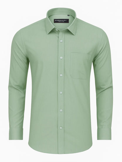 Men’s Classic Green Dress Shirt – Slim Fit Formal Cotton Shirt