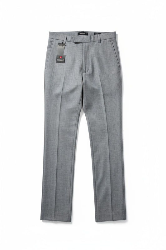 Men’s Dark Grey Checkered Slim-Fit Dress Pants – Premium Formal Trousers