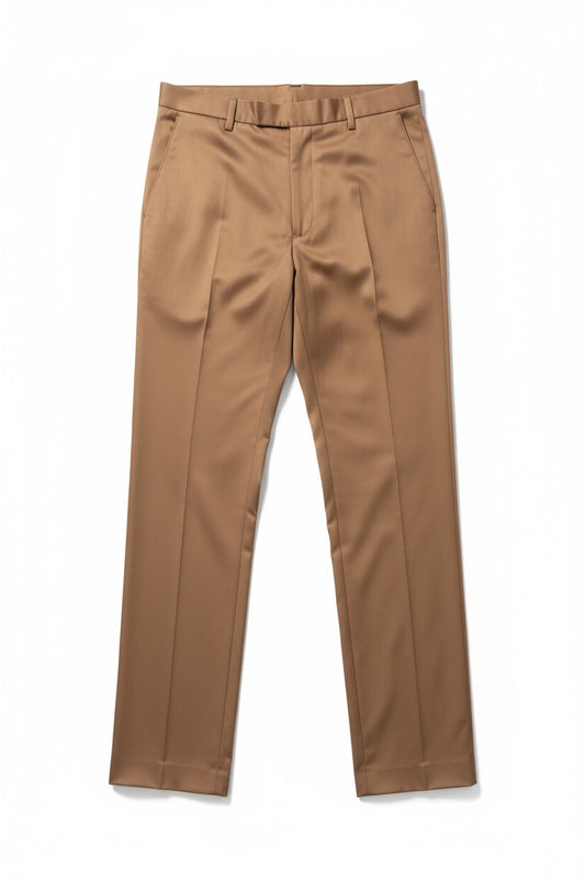 Men’s Camel Brown Slim-Fit Dress Pants – Classic Formal Trousers